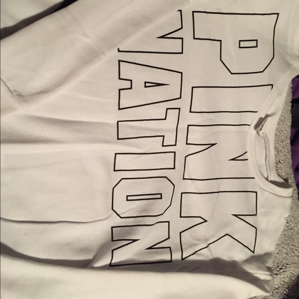 White and black PINK sweatshirt